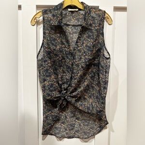 Floral sheer sleeveless top